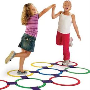 Children Interactive Colorful Plastic Ring Game Toy Twister Hopscotch Indoor and Outdoor Sets for Kids Play