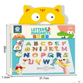 Educational Preschool Learning Animal Style Magnetic Letter Board Alphabet Magnets Tracing Board for Toddlers ABC Letters Toys for Kids