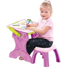 Educational Preschool Children 2-in-1 Adjustable Painting and Drawing Table Desk Easel for Kids Learning