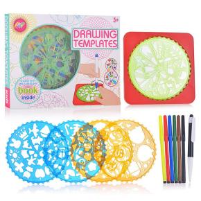 Educational Preschool Children Spiral Drawing Templates Kit Including Six-Colors Quick-Switch Pen and Book Toys for Kids Learning and Painting