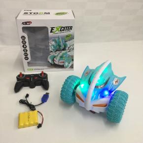 2.4Ghz Remote Control Four-Wheel Power Double Sided Rotating Tumbling 360 Flips with LED Light and Music Car Toys