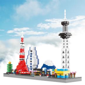 KLMEi Architecture Model Kits Tokyo Skylines Micro Building Blocks Set and New Gift for Adults Micro Blocks 1880 Pieces 