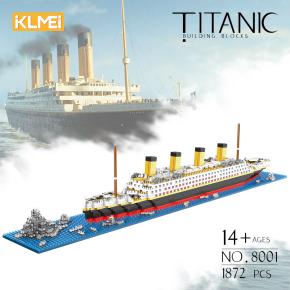 KLMEi Architecture Model Kits Titanic Model Micro Building Blocks Set and New Gift for Adults Micro Blocks 1872 Pieces 