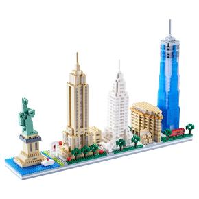 KLMEi Architecture Model Kits New York Skylines Micro Building Blocks Set and New Gift for Adults Micro Blocks 3452 Pieces 