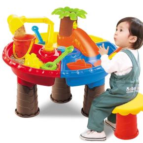 Kids Sand and Water Play Table Garden Sandpit Sandglass Play Set Outdoor Seaside Beach Toy for Children