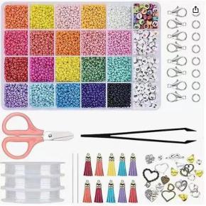 Pony Beads Assorted Kit,Glass Seed Beads,Craft Seed Beads,Jewelry Making Kit,Beads for Jewellery Making for DIY Party