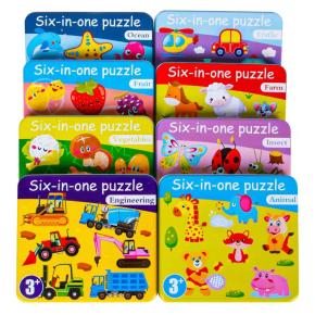 Baby Montessori Puzzles Educational Toy Matching Game 3D Jigsaw Puzzles Kids Table Wooden Puzzle 